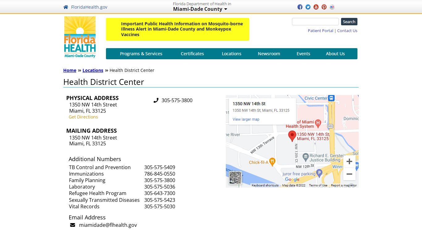 Health District Center | Florida Department of Health in Miami-Dade